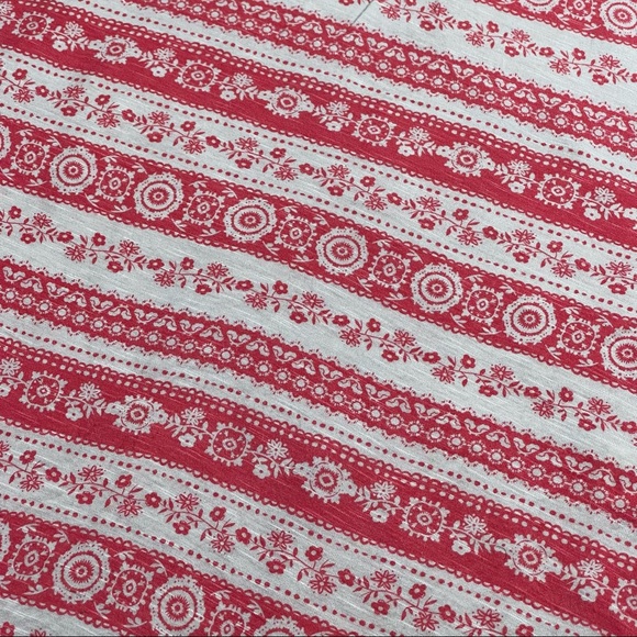 4/$32 Mudd 📌 size small red white striped floral spaghetti strap top curved hem - Picture 3 of 7